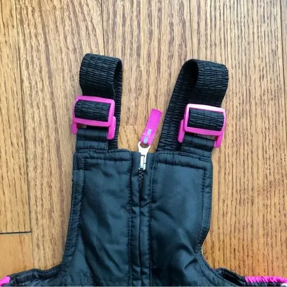 Pacific Trail Outdoor Black Pink  Snow Bib Baby Toddler Girl’s Size 2T or 24 MO - Picture 2 of 7